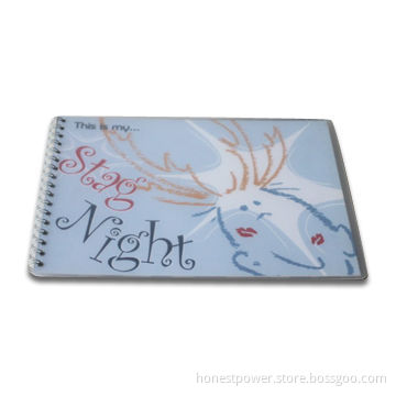 Art Paper with Full Color Printing Frosted PP Note Book with Spiral Binding & Black-line Inner Pages